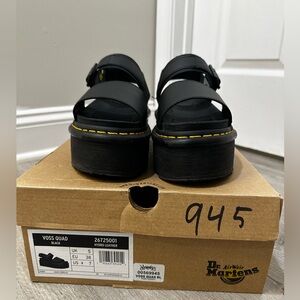 Dr. Martens Black Voss Quad Platform Sandals